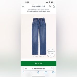 Abercrombie Ultra High Rise 90s Straight Leg - ALTERED - HAND CUT RAW HEM